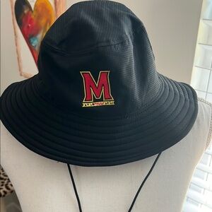 Under Armour Black Bucket Hat with University of Maryland Logo